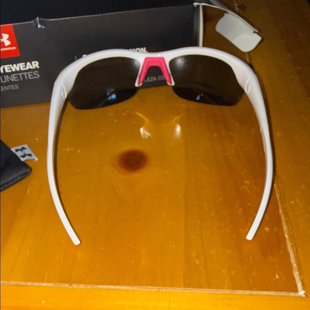 Under Armour White and Pink Sport Sunglasses with Black Logo Pouch - Picture 5 of 12